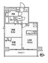 ジェノヴィア三ノ輪2スカイガーデン 2LDKの間取図画像