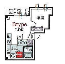 b'CASA ASAKUSA IMADO 1LDKの間取図画像