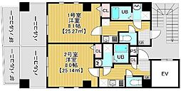 AXIS東浅草 1Kの間取図画像