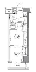 ザ・パークハビオ本所吾妻橋 1DKの間取図画像