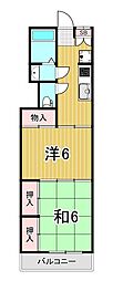エルハイツ第4テラジマ 1LDKの間取図画像