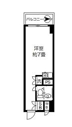レジデンス上野 ワンルームの間取図画像