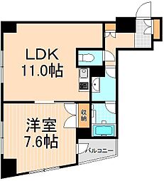 エスティメゾン浅草駒形 1LDKの間取図画像