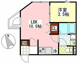 アマンド浅草 1LDKの間取図画像