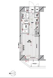 メインステージ蔵前 1Kの間取図画像