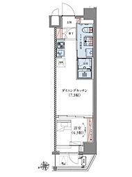 CREATIF蔵前 1DKの間取図画像