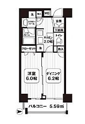 ヴェルディーク浅草 2Kの間取図画像