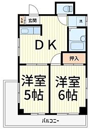 池田マンション 2DKの間取図画像