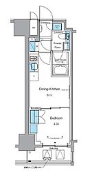 プライムアーバン浅草テラス 1DKの間取図画像