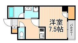 エスポワール 1Kの間取図画像