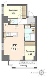 フレンシア御徒町 2LDKの間取図画像