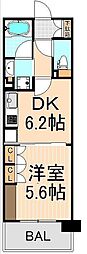 フルーヴ押上 1DKの間取図画像