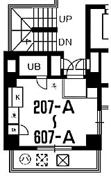 スカイコート浅草3 ワンルームの間取図画像