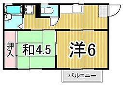 プリムローズヒル1 2Kの間取図画像