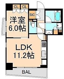 パークアクシス上野松が谷 1LDKの間取図画像