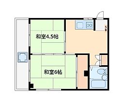 みまさかビル 2DKの間取図画像