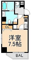 ヤムズキャビン松が谷 1Kの間取図画像