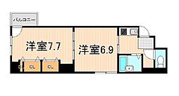 テラ21ビルディング 2Kの間取図画像