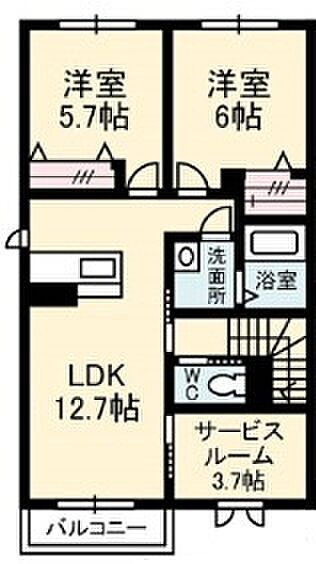 グランルーフレジデンス 201｜愛媛県西条市福武甲(賃貸アパート2SLDK・2階・66.70㎡)の写真 その3