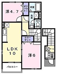 メゾンサニー 2LDKの間取図画像