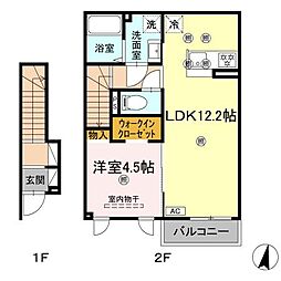 ビバーチェ城東 1LDKの間取図画像