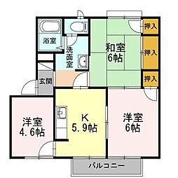 アーバンアヴェニュー1 3Kの間取図画像