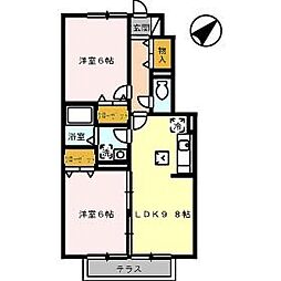 グリーンコート 2DKの間取図画像