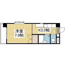 レジデンスヨコオ 1Kの間取図画像