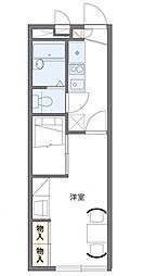 レオパレス平七屋 1Kの間取図画像