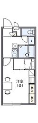 レオパレス今治城東 1Kの間取図画像