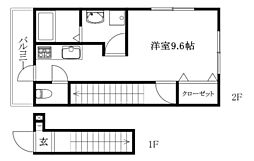 EARL'SCOURT北条2 ワンルームの間取図画像
