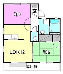 フォレストガーデンC 2LDKの間取図画像