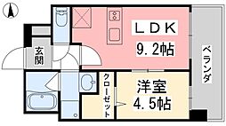 ヴァン・ボヌール斎院 1LDKの間取図画像