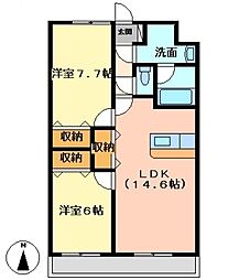 ブライムオーキッド 2LDKの間取図画像