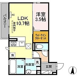 tubaki house 1LDKの間取図画像