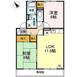 ファミール山岡C 2LDKの間取図画像
