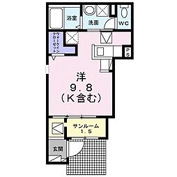 ブライト・レジデンス II ワンルームの間取図画像