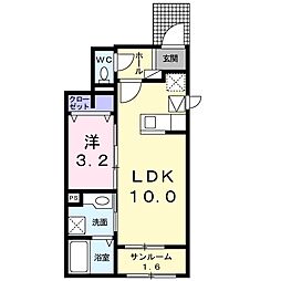 カーサフェリーチェTK-3 1LDKの間取図画像