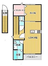ルミウス延喜 B棟 1LDKの間取図画像