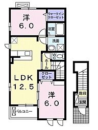 ヴィラ・ウインドA 2LDKの間取図画像