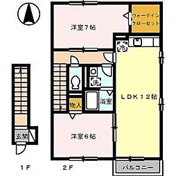 ボン・ヴォヤージュ 2LDKの間取図画像
