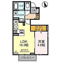 ヌーベルメゾン 1LDKの間取図画像