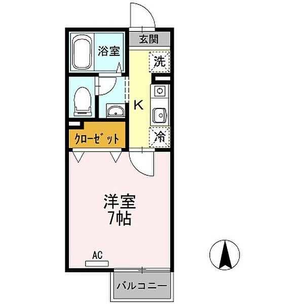 シャトレーワタナベII 202｜愛媛県松山市南江戸4丁目(賃貸アパート1K・2階・23.59㎡)の写真 その3