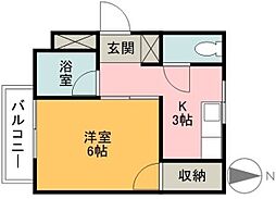 メゾン・ド・フェニックス北久米 1Kの間取図画像