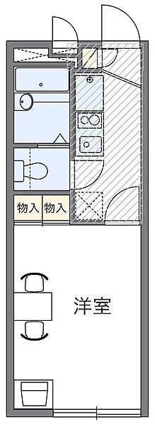 レオパレスESSOR祝谷 106｜愛媛県松山市祝谷3丁目(賃貸アパート1K・1階・19.87㎡)の写真 その3