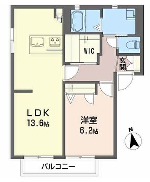 アピア古川北 201｜愛媛県松山市古川北1丁目(賃貸アパート1LDK・2階・50.04㎡)の写真 その3