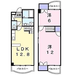 ロータスビレッジあいゆうA 2LDKの間取図画像