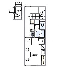 レオパレス蒼2 1Kの間取図画像