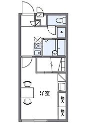 レオパレスとねりこ1 1Kの間取図画像