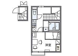 レオパレスフレンド2 1Kの間取図画像
